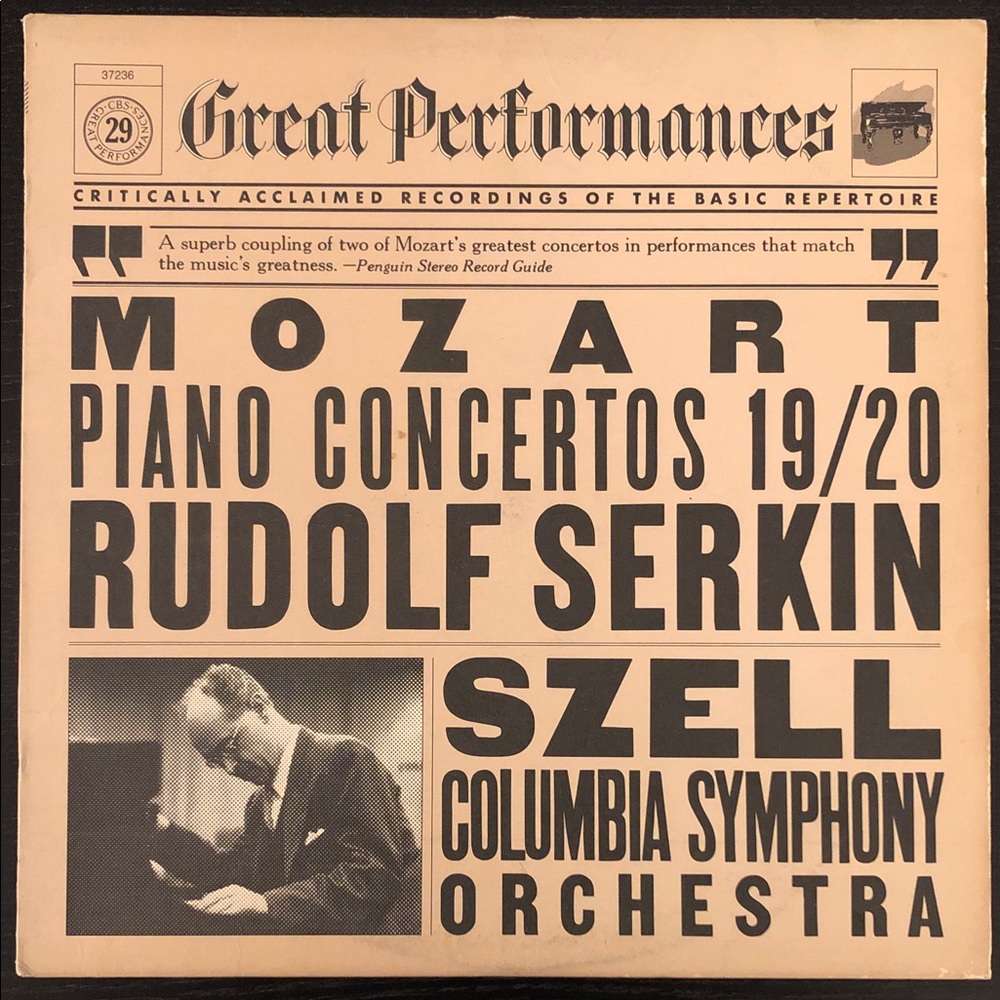 Mozart Perf. By Columbia Symphony Orchestra Vinyl Lp Piano Concertos 19/20